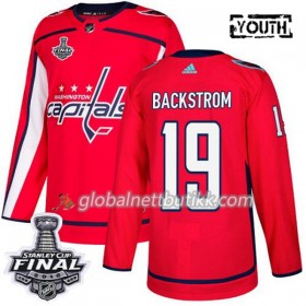 Washington Capitals Hockeydrakt Nicklas Backstrom 19 2018 Stanley Cup Final Patch Rød Adidas Authentic - Barn